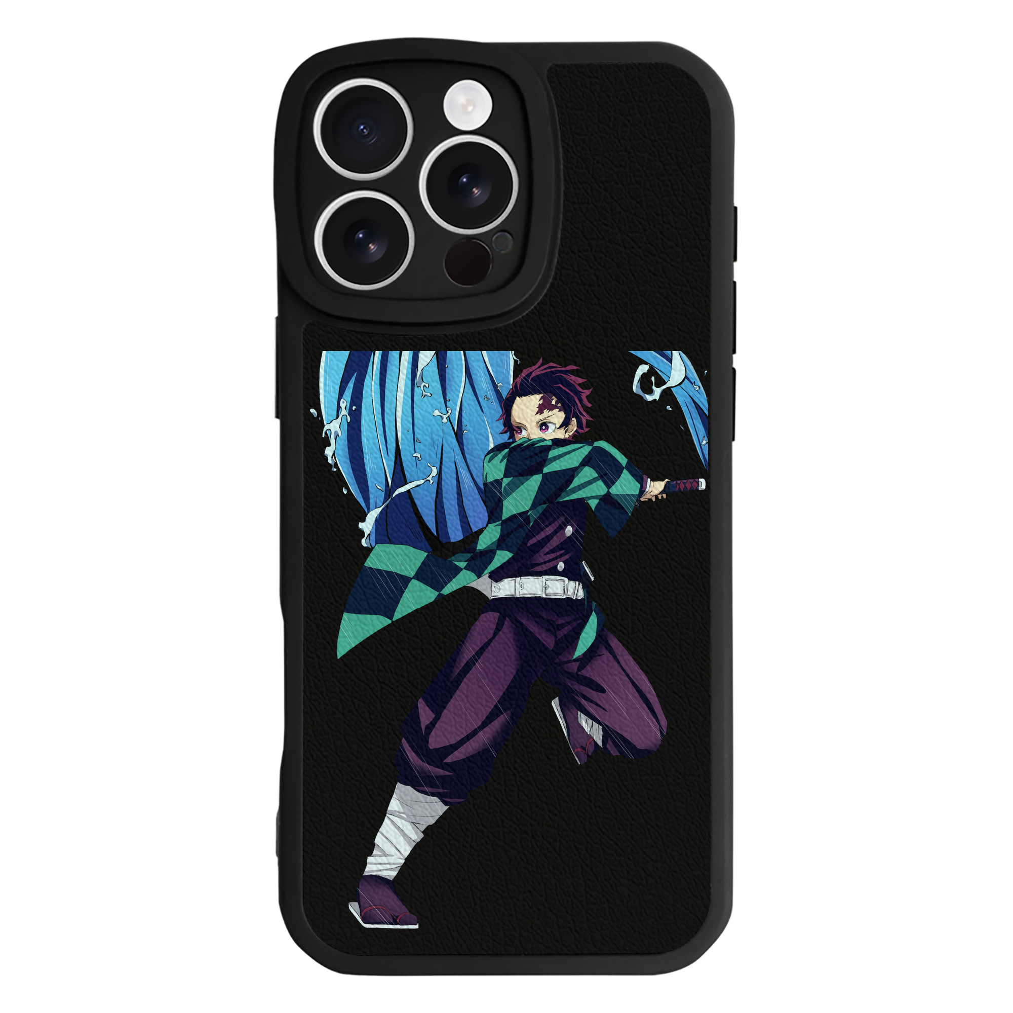 （画像用） 鬼滅の刃 竈門 炭治郎／かまど たんじろう Kamado Tanjirou 【iPhone 16シリーズ対応】シリコンスマホケース（レザー調） 材質：シリコン